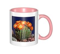 LKTPSKQRY Large Ceramic Coffee Mugs,11oz Coffee Cups with Handle,Novelty Porcelain Mug Blooming Barrel Cactus Tea Mugs for Women Men Big Tea Cup,Latte Mug for Milk, Hot Tea,Microwave Safe