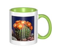 LKTPSKQRY Large Ceramic Coffee Mugs,11oz Coffee Cups with Handle,Novelty Porcelain Mug Blooming Barrel Cactus Tea Mugs for Women Men Big Tea Cup,Latte Mug for Milk, Hot Tea,Microwave Safe