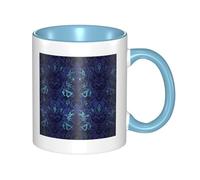 LKTPSKQRY Large Ceramic Coffee Mugs,11oz Coffee Cups with Handle,Novelty Porcelain Mug Blue Black Goth Spooky Tea Mugs for Women Men Big Tea Cup,Latte Mug for Milk, Hot Tea,Microwave Safe