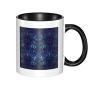 LKTPSKQRY Large Ceramic Coffee Mugs,11oz Coffee Cups with Handle,Novelty Porcelain Mug Blue Black Goth Spooky Tea Mugs for Women Men Big Tea Cup,Latte Mug for Milk, Hot Tea,Microwave Safe