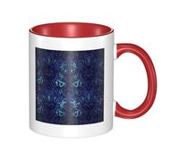 LKTPSKQRY Large Ceramic Coffee Mugs,11oz Coffee Cups with Handle,Novelty Porcelain Mug Blue Black Goth Spooky Tea Mugs for Women Men Big Tea Cup,Latte Mug for Milk, Hot Tea,Microwave Safe