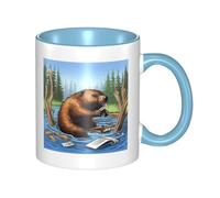 LKTPSKQRY Large Ceramic Coffee Mugs,11oz Coffee Cups with Handle,Novelty Porcelain Mug Busy Beaver Cartoon Tea Mugs for Women Men Big Tea Cup,Latte Mug for Milk, Hot Tea,Microwave Safe