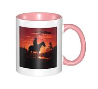 LKTPSKQRY Large Ceramic Coffee Mugs,11oz Coffee Cups with Handle,Novelty Porcelain Mug Cowboy West Tea Mugs for Women Men Big Tea Cup,Latte Mug for Milk, Hot Tea,Microwave Safe