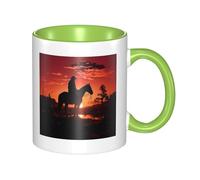 LKTPSKQRY Large Ceramic Coffee Mugs,11oz Coffee Cups with Handle,Novelty Porcelain Mug Cowboy West Tea Mugs for Women Men Big Tea Cup,Latte Mug for Milk, Hot Tea,Microwave Safe