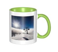 LKTPSKQRY Large Ceramic Coffee Mugs,11oz Coffee Cups with Handle,Novelty Porcelain Mug Ski Lift at Sunshine Tea Mugs for Women Men Big Tea Cup,Latte Mug for Milk, Hot Tea,Microwave Safe
