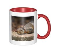 LKTPSKQRY Large Ceramic Coffee Mugs,11oz Coffee Cups with Handle,Novelty Porcelain Mug Squirrel Just Laying Tea Mugs for Women Men Big Tea Cup,Latte Mug for Milk, Hot Tea,Microwave Safe