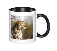 LKTPSKQRY Large Ceramic Coffee Mugs,11oz Coffee Cups with Handle,Novelty Porcelain Mug Wild Animal Leopard Tea Mugs for Women Men Big Tea Cup,Latte Mug for Milk, Hot Tea,Microwave Safe