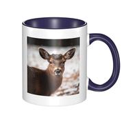 LKTPSKQRY Large Ceramic Coffee Mugs,11oz Coffee Cups with Handle,Novelty Porcelain Mug Wild Animals Deer Tea Mugs for Women Men Big Tea Cup,Latte Mug for Milk, Hot Tea,Microwave Safe