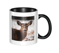 LKTPSKQRY Large Ceramic Coffee Mugs,11oz Coffee Cups with Handle,Novelty Porcelain Mug Wild Animals Deer Tea Mugs for Women Men Big Tea Cup,Latte Mug for Milk, Hot Tea,Microwave Safe