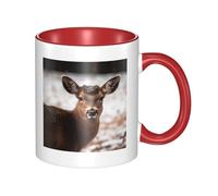 LKTPSKQRY Large Ceramic Coffee Mugs,11oz Coffee Cups with Handle,Novelty Porcelain Mug Wild Animals Deer Tea Mugs for Women Men Big Tea Cup,Latte Mug for Milk, Hot Tea,Microwave Safe
