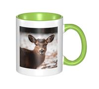 LKTPSKQRY Large Ceramic Coffee Mugs,11oz Coffee Cups with Handle,Novelty Porcelain Mug Wild Animals Deer Tea Mugs for Women Men Big Tea Cup,Latte Mug for Milk, Hot Tea,Microwave Safe