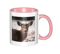 LKTPSKQRY Large Ceramic Coffee Mugs,11oz Coffee Cups with Handle,Novelty Porcelain Mug Wild Animals Deer Tea Mugs for Women Men Big Tea Cup,Latte Mug for Milk, Hot Tea,Microwave Safe