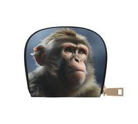 LKTPSKQRY Leather Credit Card Holder for Women Men Wallet Mini Coin Purse Pouch Monkey Change Purse with Zipper Business Card Case