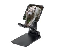 LKTPSKQRY Majestic White Bengal Tiger Cell Phone Stand, Adjustable Angle Height Mobile Phone Holder for Desk,Folding Desktop Phone Stand, Portable Tablet Stand Compatible with 4.4"-6.3" Smartphone