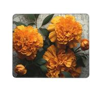 LKTPSKQRY Marigold Mouse Pad with Stitched Edge, Comfortable Mouse Pads with Non-Slip Rubber Base Gaming Mouse Mat Washable Mousepads Computers Laptop Desk Accessories for Office 8.3 x 10.3 in