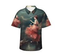 LKTPSKQRY Men's Hawaiian Shirt Short Sleeve Button Down Shirts A Night of Miracles and Magic Beach Shirt Lightweight Blouses M Black