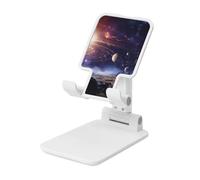LKTPSKQRY Outer Space Galaxy Universe Cell Phone Stand, Adjustable Angle Height Mobile Phone Holder for Desk,Folding Desktop Phone Stand, Portable Tablet Stand Compatible with 4.4"-6.3" Smartphone