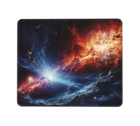LKTPSKQRY Outer Space Stars Mouse Pad with Stitched Edge, Comfortable Mouse Pads with Non-Slip Rubber Base Gaming Mouse Mat Washable Mousepads Computers Laptop Desk Accessories for Office 7 x 8.6 in
