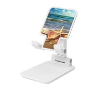 LKTPSKQRY Seashells on the Sandy Beach Cell Phone Stand, Adjustable Angle Height Mobile Phone Holder for Desk,Folding Desktop Phone Stand, Portable Tablet Stand Compatible with 4.4"-6.3" Smartphone