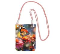 LKTPSKQRY Small Crossbody Bags for Women Cell Phone Bag Mini Sling Bag Bloom Flower and Butterfly Phone Purses Cellphone Wallet