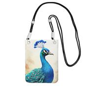 LKTPSKQRY Small Crossbody Bags for Women Cell Phone Bag Mini Sling Bag Cartoon blue peacock Phone Purses Cellphone Wallet