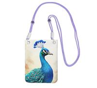 LKTPSKQRY Small Crossbody Bags for Women Cell Phone Bag Mini Sling Bag Cartoon blue peacock Phone Purses Cellphone Wallet