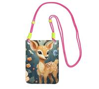LKTPSKQRY Small Crossbody Bags for Women Cell Phone Bag Mini Sling Bag Cartoon Deer Flower Phone Purses Cellphone Wallet