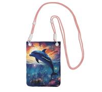LKTPSKQRY Small Crossbody Bags for Women Cell Phone Bag Mini Sling Bag Colorful Starry Sky Ocean Dolphin Phone Purses Cellphone Wallet