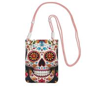 LKTPSKQRY Small Crossbody Bags for Women Cell Phone Bag Mini Sling Bag Colorful Sugar Skull Phone Purses Cellphone Wallet