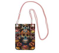 LKTPSKQRY Small Crossbody Bags for Women Cell Phone Bag Mini Sling Bag Colorful Sugar Skulls Phone Purses Cellphone Wallet