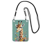 LKTPSKQRY Small Crossbody Bags for Women Cell Phone Bag Mini Sling Bag Giraffe with flowers Phone Purses Cellphone Wallet