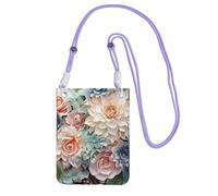LKTPSKQRY Small Crossbody Bags for Women Cell Phone Bag Mini Sling Bag Modern Bohemia Flower Phone Purses Cellphone Wallet