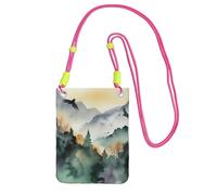 LKTPSKQRY Small Crossbody Bags for Women Cell Phone Bag Mini Sling Bag Mountain birds watercolor Phone Purses Cellphone Wallet