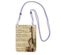 LKTPSKQRY Small Crossbody Bags for Women Cell Phone Bag Mini Sling Bag Music Notes on Old Paper Phone Purses Cellphone Wallet