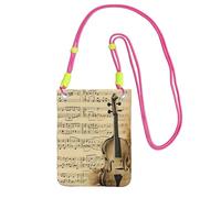 LKTPSKQRY Small Crossbody Bags for Women Cell Phone Bag Mini Sling Bag Music Notes on Old Paper Phone Purses Cellphone Wallet