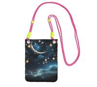 LKTPSKQRY Small Crossbody Bags for Women Cell Phone Bag Mini Sling Bag Nightsky Hanging Moon Stars Phone Purses Cellphone Wallet