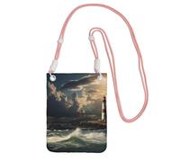 LKTPSKQRY Small Crossbody Bags for Women Cell Phone Bag Mini Sling Bag Old Lighthouse by The Sea Phone Purses Cellphone Wallet