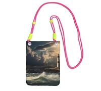 LKTPSKQRY Small Crossbody Bags for Women Cell Phone Bag Mini Sling Bag Old Lighthouse by The Sea Phone Purses Cellphone Wallet