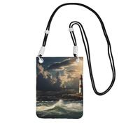 LKTPSKQRY Small Crossbody Bags for Women Cell Phone Bag Mini Sling Bag Old Lighthouse by The Sea Phone Purses Cellphone Wallet