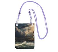 LKTPSKQRY Small Crossbody Bags for Women Cell Phone Bag Mini Sling Bag Old Lighthouse by The Sea Phone Purses Cellphone Wallet