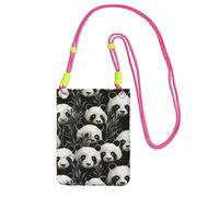 LKTPSKQRY Small Crossbody Bags for Women Cell Phone Bag Mini Sling Bag Panda Graphic Black and White Phone Purses Cellphone Wallet