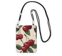 LKTPSKQRY Small Crossbody Bags for Women Cell Phone Bag Mini Sling Bag Red Cherry Pattern Phone Purses Cellphone Wallet