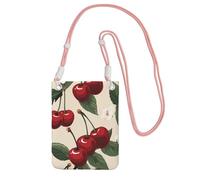 LKTPSKQRY Small Crossbody Bags for Women Cell Phone Bag Mini Sling Bag Red Cherry Pattern Phone Purses Cellphone Wallet