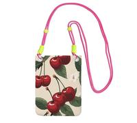 LKTPSKQRY Small Crossbody Bags for Women Cell Phone Bag Mini Sling Bag Red Cherry Pattern Phone Purses Cellphone Wallet