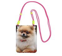 LKTPSKQRY Small Crossbody Bags for Women Cell Phone Bag Mini Sling Bag Short-Haired Pomeranian Dog Phone Purses Cellphone Wallet