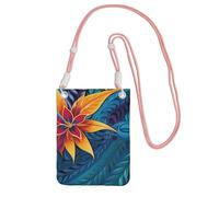 LKTPSKQRY Small Crossbody Bags for Women Cell Phone Bag Mini Sling Bag Tropical leaves pattern for tribal Phone Purses Cellphone Wallet