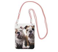 LKTPSKQRY Small Crossbody Bags for Women Cell Phone Bag Mini Sling Bag Two Cute Bulldog Dogs Phone Purses Cellphone Wallet