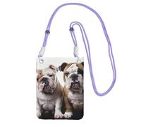 LKTPSKQRY Small Crossbody Bags for Women Cell Phone Bag Mini Sling Bag Two Cute Bulldog Dogs Phone Purses Cellphone Wallet