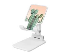 LKTPSKQRY Watercolor Green Cactus Cell Phone Stand, Adjustable Angle Height Mobile Phone Holder for Desk,Folding Desktop Phone Stand, Portable Tablet Stand Compatible with 4.4"-6.3" Smartphone
