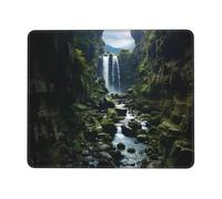 LKTPSKQRY Waterfall Cliff Mouse Pad with Stitched Edge, Comfortable Mouse Pads with Non-Slip Rubber Base Gaming Mouse Mat Washable Mousepads Computers Laptop Desk Accessories for Office 7.9 x 9.5 in